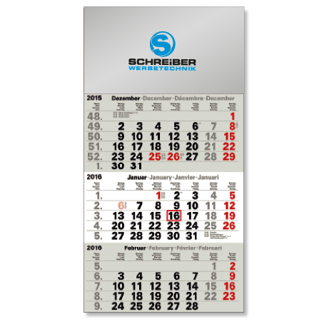 3-Monatskalender für das Folgejahr