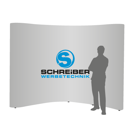 Pop-Up Faltwand | 4 x 3 Felder gebogen | einseitig bedruckt