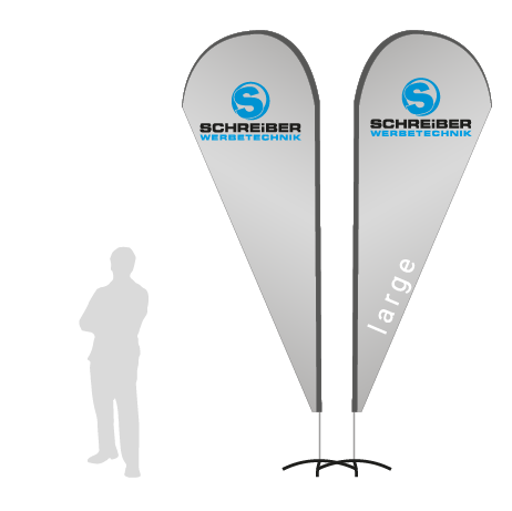 Beachflag Drop | Large (350 cm) | beidseitig bedruckt