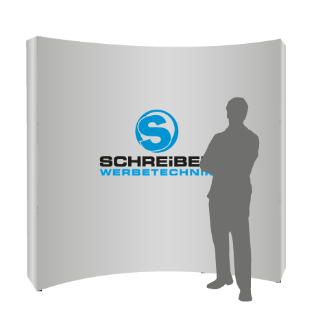 Textilfaltwand | 3 x 3 Felder gebogen | einseitig bedruckt
