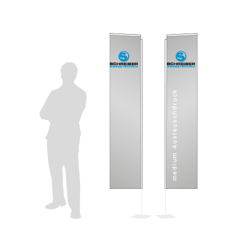 Beachflag Rechteck Austauschdruck | Medium (300 cm) | beidseitig bedruckt